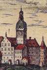 Bílá věž v r. 1598, výřez z veduty Hoefnagela a hogenberga.
